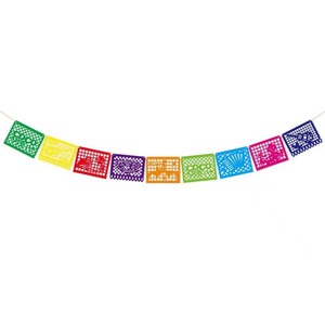 Guirnalda Mexicana de Banderines Triangulares de Papel Coloridos para Decoración de Cumpleaños, Manualidades - Product Image 5