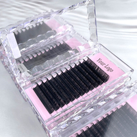 Plateaux de cils pour extensions de cils, cils doux à volume complet, vente en gros, marque privée, cils individuels en velours noir mat