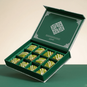 กล่องแม่เหล็กแบบกำหนดเองพร้อมขอบฟอยล์สีเงิน ลายเรขาคณิตแบบ<span class=keywords><strong>อิสลาม</strong></span> กล่องกระดาษบรรจุภัณฑ์ขนมเค้กช็อกโกแลตพรีเมียม - Product Image 4