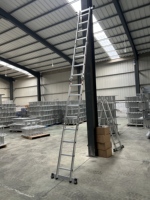 Échelle pliante multifonction en aluminium avec verrou de charnière, échelle combinée industrielle robuste, échelle droite convertible