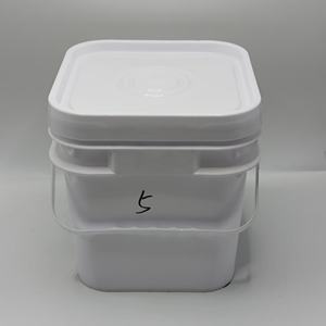 Vente en gros d'usine Seaux carrés avec poignée en plastique Seau carré en plastique personnalisé de qualité alimentaire 5L avec couvercle - Product Image 1