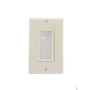 Plaque murale de passage et d'entrée pour câbles basse tension avec 2 rabats et brosses en nylon - Product Image 1