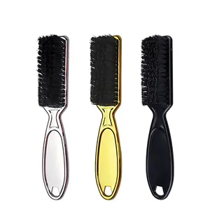 Mini escova de limpeza para barbeiro, escova para limpeza de barba e pescoço, pó e escova de plástico