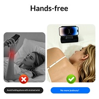 Bett-Handyhalterung für Faule Menschen mit Mehrfachwinkel, Doppel-Kartenfächern, Tablet-Rückenkissen zum Fernsehen, Freihändiges Schauen von TV-Serien, Memory-Funktion