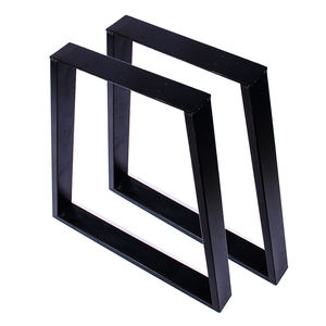 Màu Đen Hiện Đại Rèn Có Thể Tháo Rời Công Nghiệp Văn Phòng Hình Bán Buôn Kính Bàn Khung Ăn Thép Đúc Sắt Kim Loại Bảng Chân - Product Image 2