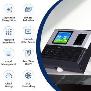 Realand A-L351 sinh trắc học vân tay thời gian tham gia hệ thống 2.8-inch màn hình TFT không giới hạn lưu trữ đám mây miễn phí phần mềm nhân viên - Product Image 5