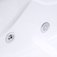 Baignoire à remous économique pour 2 personnes, éclairage coloré, vidange à molette, idéale pour les projets de villas et d'appartements