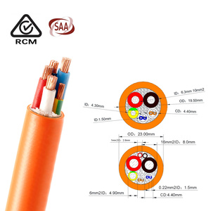 Câble OEM personnalisé aux normes australiennes 2, 3, 4 conducteurs, terre 4mm², 6mm², 10mm², 16mm², 25mm², 35mm², en <span class=keywords><strong>cuivre</strong></span> X-90 XLPE PVC, certifié RCM SAA - Product Image 2