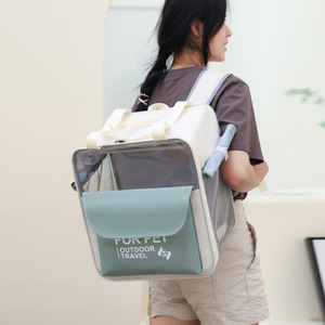 Pet <b>Backpack</b> For <b>Cat</b> And Small Dog Breathable Outdoor Travel <b>Carrier</b> With Mesh Window And Handle - Product Image 1