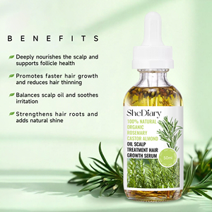 Sérum capillaire pour le soin du cuir chevelu à l'huile de romarin et de ricin 100% naturel et biologique, marque privée, pour hommes et femmes, traitement capillaire, huile de croissance - Product Image 3