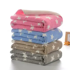 Star design double bed sheet set blanket, baby microfiber custom printed fleece outdoor blanket
