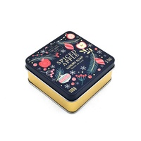 Mini boîte à charnière carrée en métal gaufré, emballage en étain, aromathérapie, boîte à savon de luxe, vente en gros