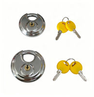 Cadenas rond robuste en acier inoxydable 304 de 60/70 mm avec clés jaunes pour extérieur, entrepôt, tiroir, armoire, certifié ISO9001
