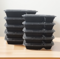 Conteneur de nourriture de préparation de repas de vente directe d'usine 2 compartiments PP boîte à lunch à emporter