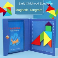 Jouet de bricolage en bois Tangram magnétique transfrontalier aides pédagogiques de première année pour le développement du cerveau droit Primar