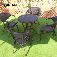 Meubles de balcon empilables toutes saisons, coussin de rotin en aluminium, Patio simple extérieur, chaise de salle à manger de jardin, chaises de bistrot