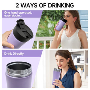 كوب قهوة بسعر المصنع طباعة مخصصة من الفولاذ المقاوم للصدأ من نوع Go-كوب سفر معزول مع غطاء خالي من مادة BPA - Product Image 4