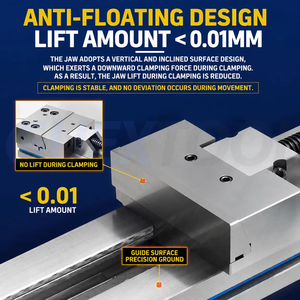 Tornillo de banco de precisión GT100x100 y GT125x150 de 4/5 pulgadas para centros de mecanizado CNC, tornos y fresadoras - Product Image 5