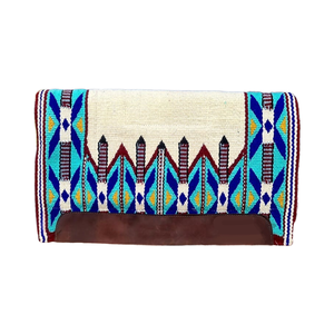 Tapis de selle multicolore rempli de coton en laine de Nouvelle-Zélande de qualité extrême occidentale Vente chaude en cuir anglais Saut à cheval - Product Image 1