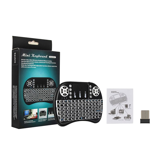 2026 NEW HOT 3-Color Backlit I8 Mini Wireless USB Keyboard 2.4GHz Multi-language Air Mouse Touchpad Ultra Thin for