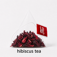 Thé en gros aux fleurs d'hibiscus en sachets pyramidaux, 30 sachets, 100% naturel, Roselle Sabdariffa, riche en vitamine C, sans caféine