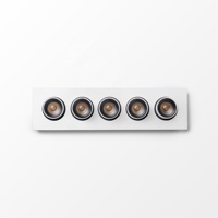 Angle de faisceau LED réglable encastré vers le bas Dimmable luminaire évolutif LED encastré 5 COB projecteur 50 aluminium 90 moderne 500