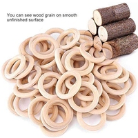 Natural Wood Rings Unfinished Solid Wooden Rings Ring Pendant and Connectors Jewelry Making for Craft