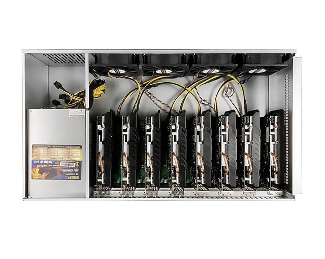 Wholesale 6 8 GPU Rig 4U Server Rig Case with high speed 5300rpm Fans