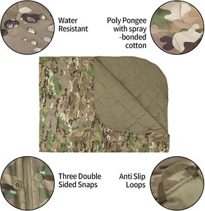 Manta Impermeable Ultraligera Woobie Camo 210t Ripstop, Poncho para Acampar, Senderismo, Caza, Supervivencia y Excursionismo - Product Image 4