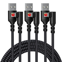 Câble USB Type-C vers USB-A en nylon tressé JILIAN 2m 6ft, charge rapide 18W et transfert de données pour téléphone portable et ordinateur portable