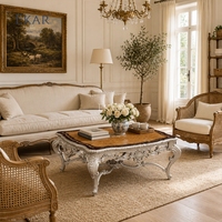 Table basse en bois de palissandre Lumiere Ivoire |   Table de luxe baroque en ivoire à festons avec plateau ajouré - EKAR
