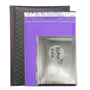 低最小起订量10x13浅紫色淡紫色蓝色茶色箔银色信封金属定制商标设计印花聚气泡邮包