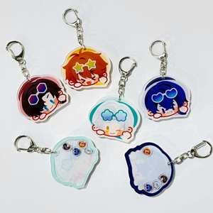 Custom Holographic <b>Anime</b> Waterproof Eco-Friendly Transparent Acrylic Cartoon Pendant <b>Keychain</b> for Promotions - Product Image 4