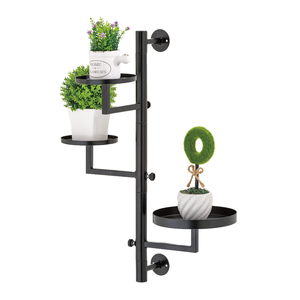 Étagères murales rotatives modernes à 3 niveaux pour plantes d'intérieur, en métal thermolaqué, pour plusieurs plantes d'intérieur - Product Image 1
