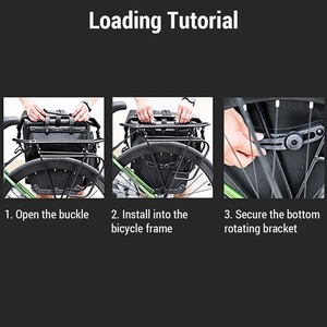 Alforjas de bicicleta de gran capacidad, 2 uds., bolsa impermeable para bicicleta trasera para ciclismo de viaje - Product Image 5
