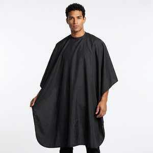 Capa de Barbero Impermeable Negra para Cortar el Cabello, Bata de Salón para Peluquería, Capa para Cortar el Cabello - Product Image 1