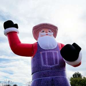 Prix usine 4m géant fermier Santa gonflable 13.3ft haut père noël modèle ballon pour la décoration de noël en plein air - Product Image 3