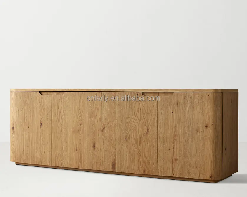 Luxury American Style Living Room Furniture Set New Design Oak Solid Wood TV Cabinet