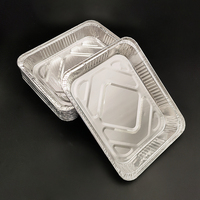 Bol alimentaire rectangulaire en aluminium durable pour l'emballage alimentaire industriel et la livraison rapide - Vente en gros