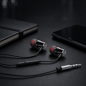 Écouteurs intra-auriculaires filaires stéréo élégants 3,5 mm avec micro pour <span class=keywords><strong>iPhone</strong></span>/Samsung/Xiaomi/Huawei - Product Image 4