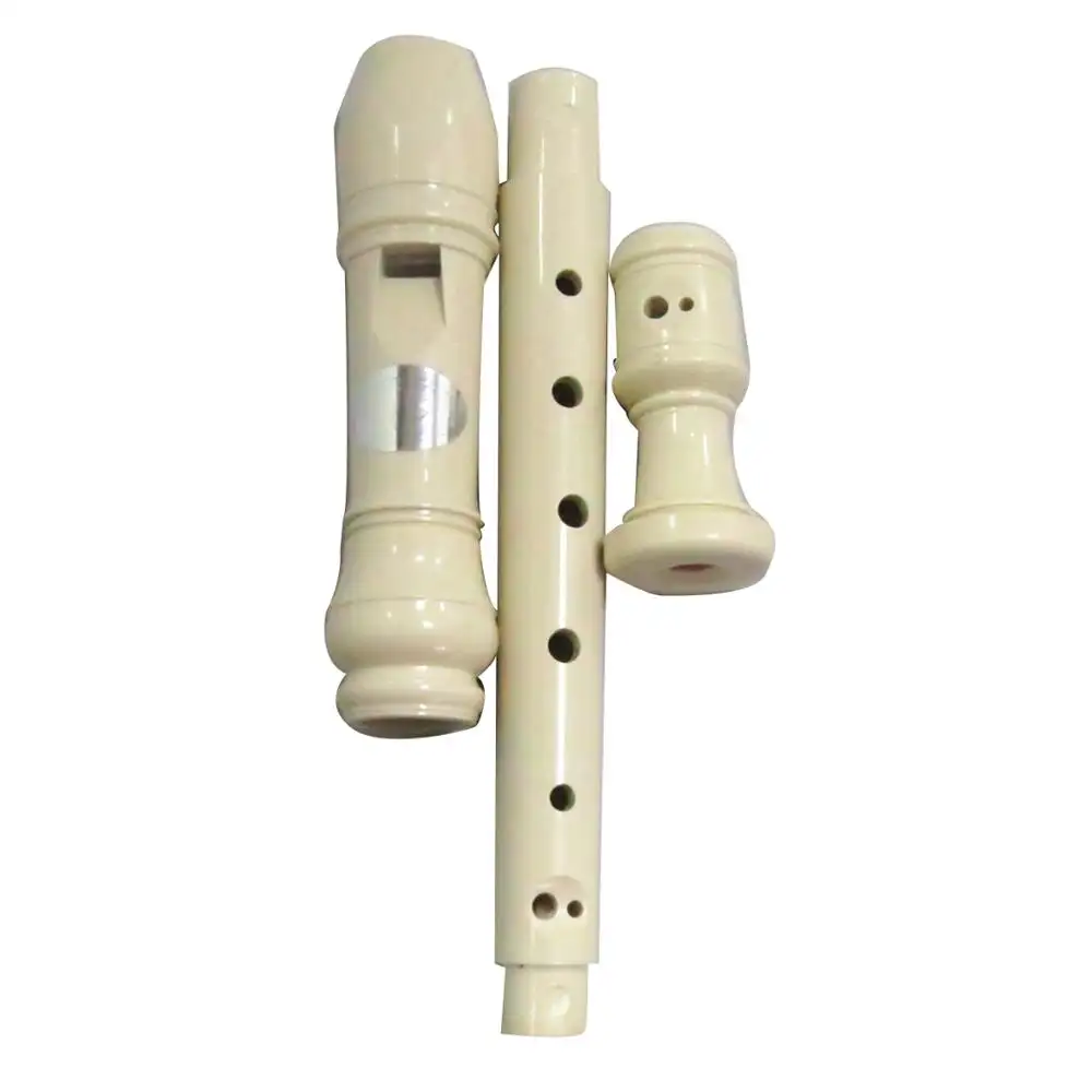 8 Hole White ABS Plastic Musical Instrument Student Flute Recorder