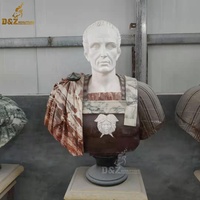 Vente Flash : Sculpture en Pierre Exquise de Buste Masculin Grandeur Nature, Style Artistique Grec-Romain, Statues en Marbre Sculptées Demi-Corps Masculin