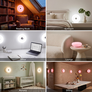 Lampe murale LED ronde moderne 2-en-1, lampe de table Donut, applique murale nordique minimaliste, lampe de bureau pour la maison, la chambre et la décoration d'hôtel - Product Image 5