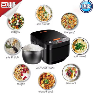 Cuisinière multifonction intelligente 5L 13 tasses 900W, forme carrée, noire, <span class=keywords><strong>cuiseur</strong></span> <span class=keywords><strong>à</strong></span> <span class=keywords><strong>riz</strong></span> électrique avec cuve intérieure en cuivre pour usage domestique - Product Image 2