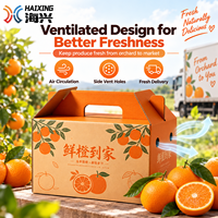 Fruit- en groenteverpakkingen, gekleurde bedrukte verzenddozen, fabrieksgemaakte op maat gemaakte golfkartonnen dozen met handvat