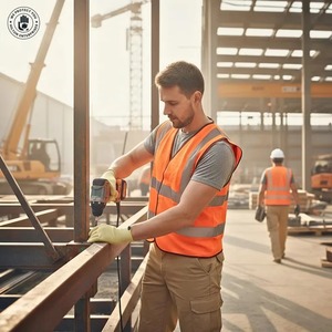 Gants de sécurité en nitrile, bouts des doigts texturés, antidérapants, avec bande élastique au poignet, sans poudre, sans latex, gants de travail polyvalents - Product Image 4