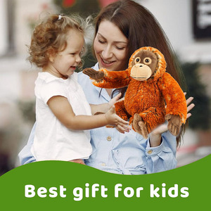 8544 Juguetes Realistas <span class=keywords><strong>de</strong></span> <span class=keywords><strong>Animales</strong></span> del Zoológico, Peluche <span class=keywords><strong>de</strong></span> Orangután Sentado <span class=keywords><strong>de</strong></span> 13 Pulgadas, Muñecos Suaves para Abrazar, Regalos <span class=keywords><strong>de</strong></span> Navidad y Cumpleaños para Niños - Product Image 4