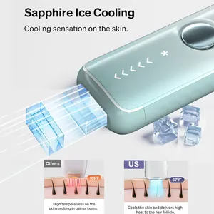 Mesin penghilang rambut Laser dioda penghilang rambut, perangkat penghilang rambut safir pendingin es penggunaan rumah desain baru