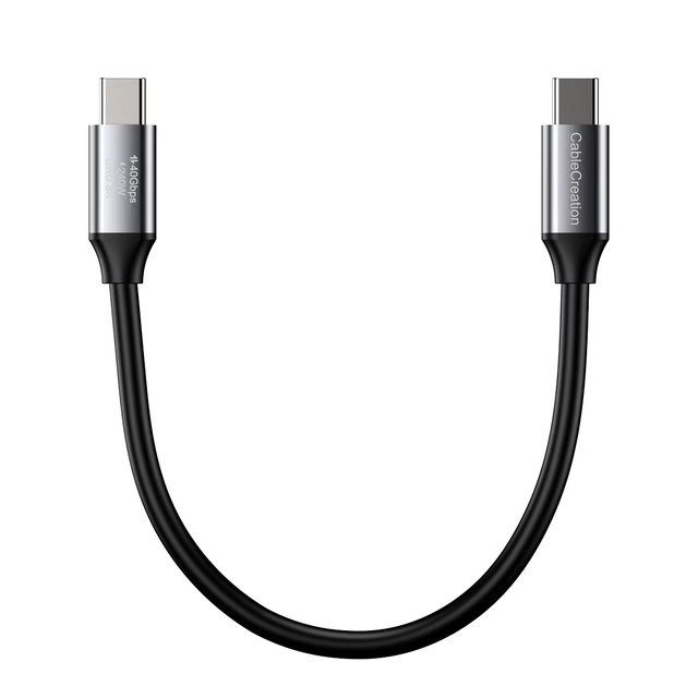 CableCreation 0.5FT Short USB4 Thunderbolt 4 Cable with Type-C 5A Fast Charging for Computers