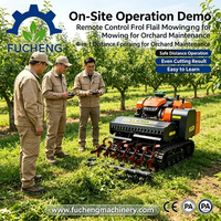 Tondeuse à gazon télécommandée sans fil FUCHENG, à chenilles antidérapantes, pour terrains en pente, débroussailleuse pour usage agricole européen, directement de l'usine